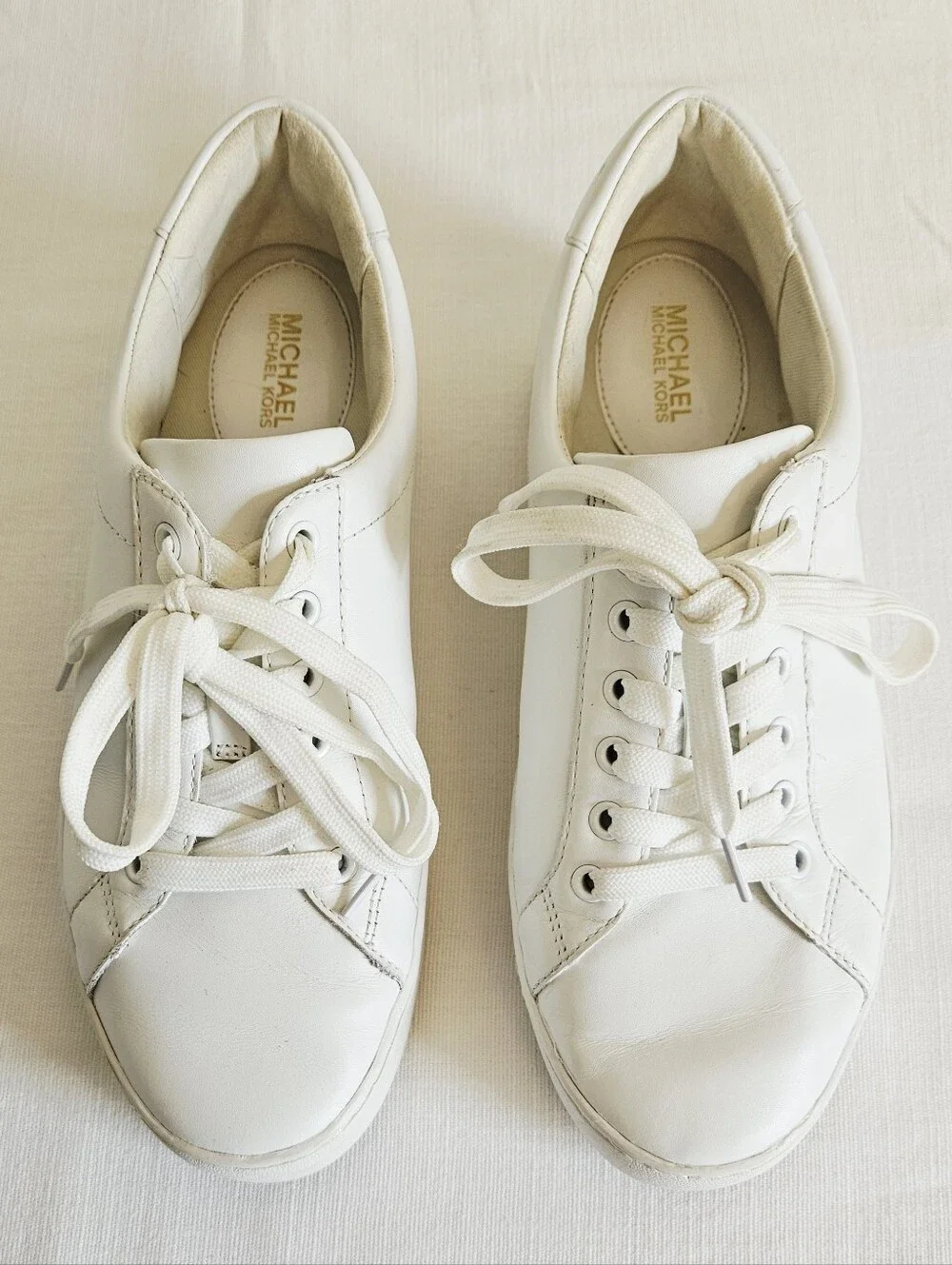 Michael Kors Women's White Leather Low-Top Sneakers